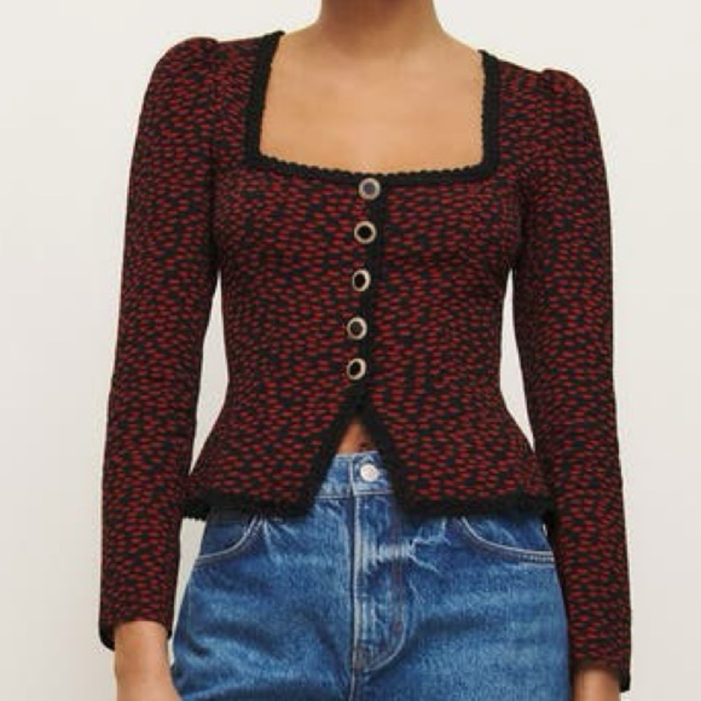 Reformation - Nikky Lace Trim Top - Picture 2 of 7